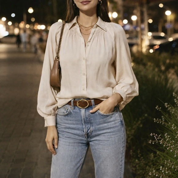 Max Studio Button Down Blouse - Picture 1 of 12